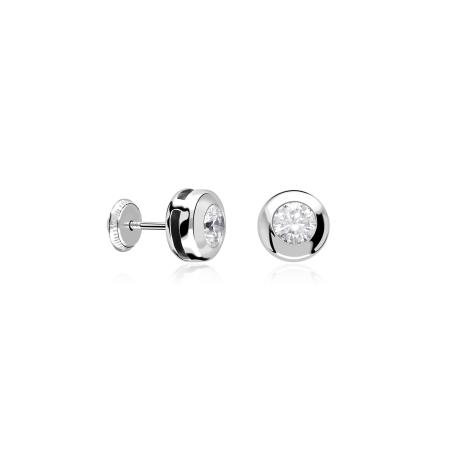 Pendientes Oro Blanco 18k y circonitas "Dalery"