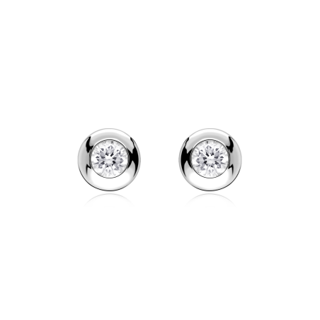 Pendientes Oro 18k Blanco y circonitas "Arcila"