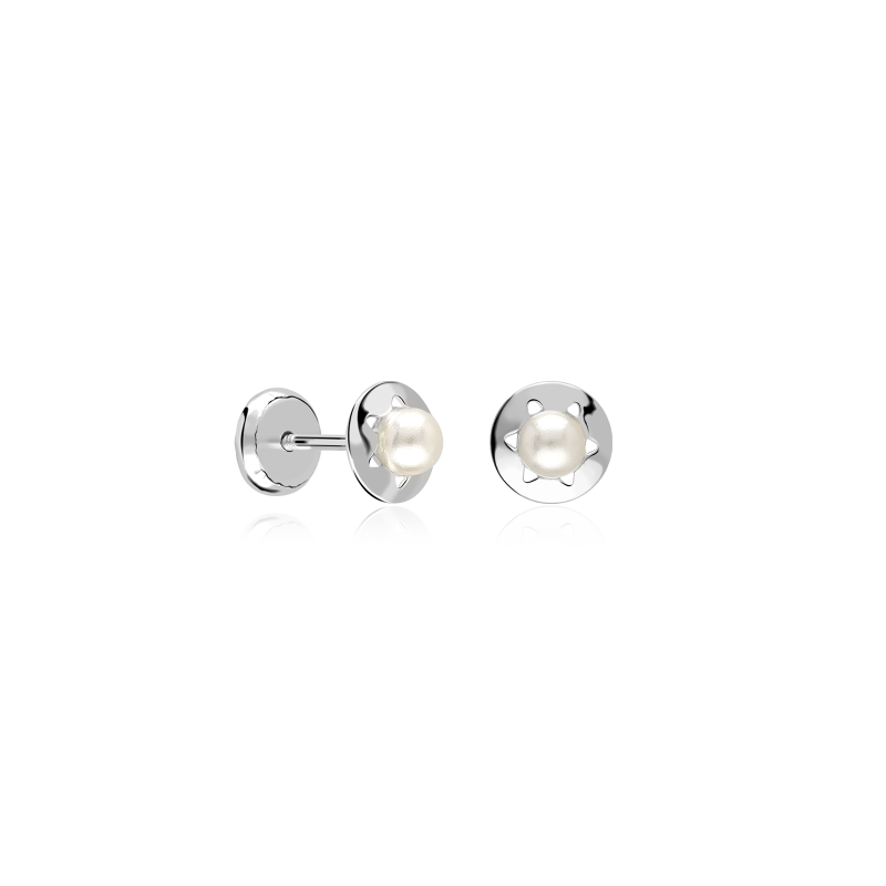 Pendientes Plata de ley y perla "Estrella"