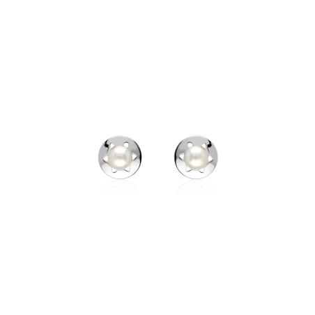 Pendientes Plata de ley y perla "Estrella"