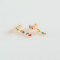 Pendientes Agatha Paris Largos Asimétricos Multicolor 2380606-256-TU