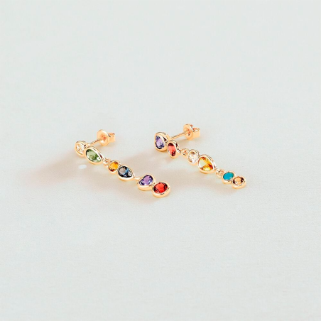 Pendientes Agatha Paris Largos Asimétricos Multicolor 2380606-256-TU