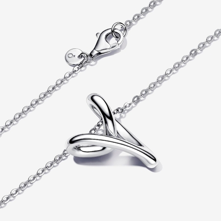Collar Pandora Corazón Forma Orgánica Plata 393272C00-70