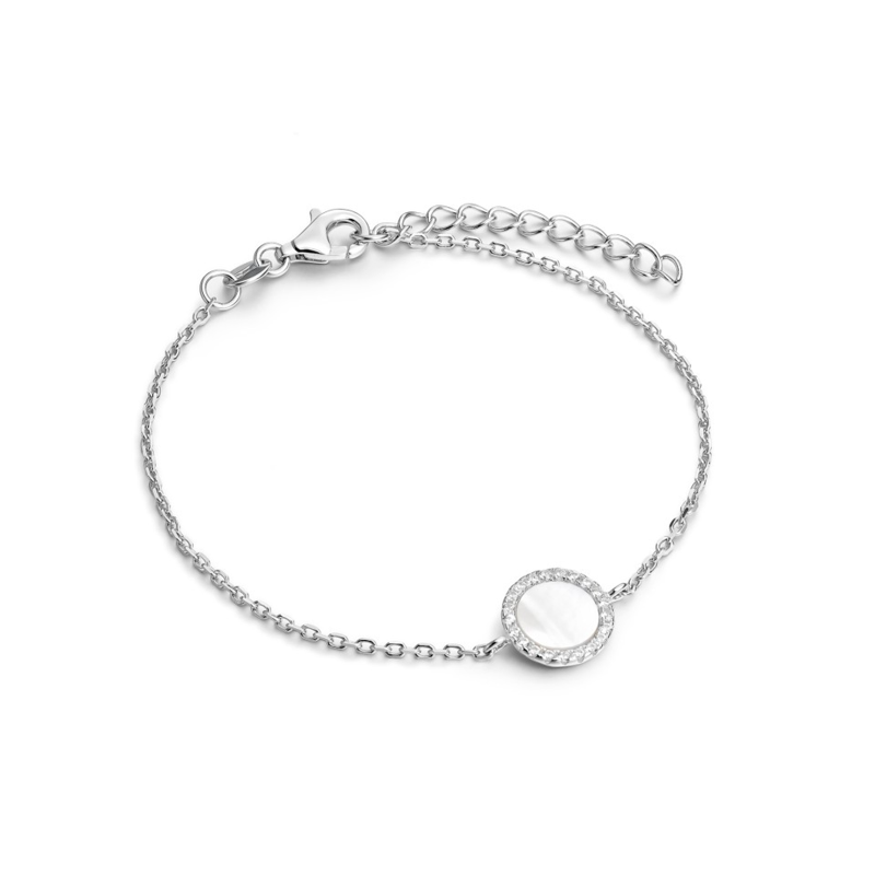 Pulsera Itemporality Plata Madre Perla Y Circonitas SBR-116-121-UU