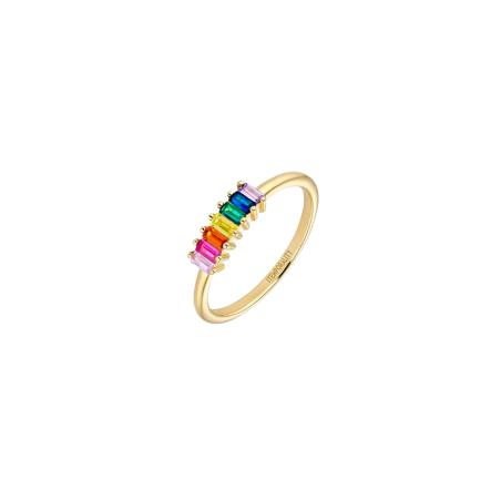 Anillo Itemporality Plata Baño Oro Multicolor SRN-299-115-12
