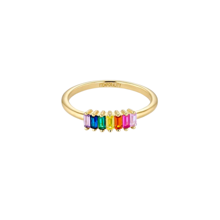 Anillo Itemporality Plata Baño Oro Multicolor SRN-299-115-12