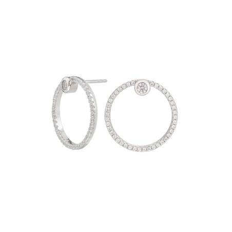 Pendientes Itemporality Plata Circulares Con Circonitas SEA-101-026-UU