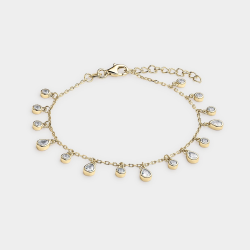 Pulsera Itemporality Plata Baño Oro Gotas Y Circonitas SBR-201-113-UU
