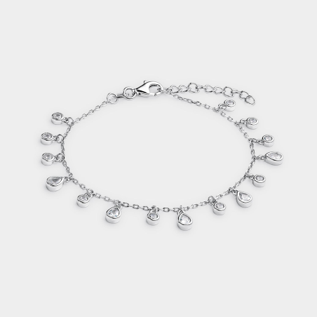 Pulsera Itemporality Plata  Gotas Y Circonitas SBR-101-113-UU