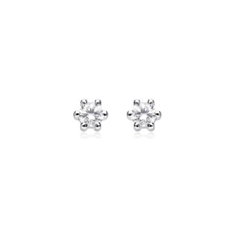 Pendientes Oro 18k y circonitas 5mm "Sixty"