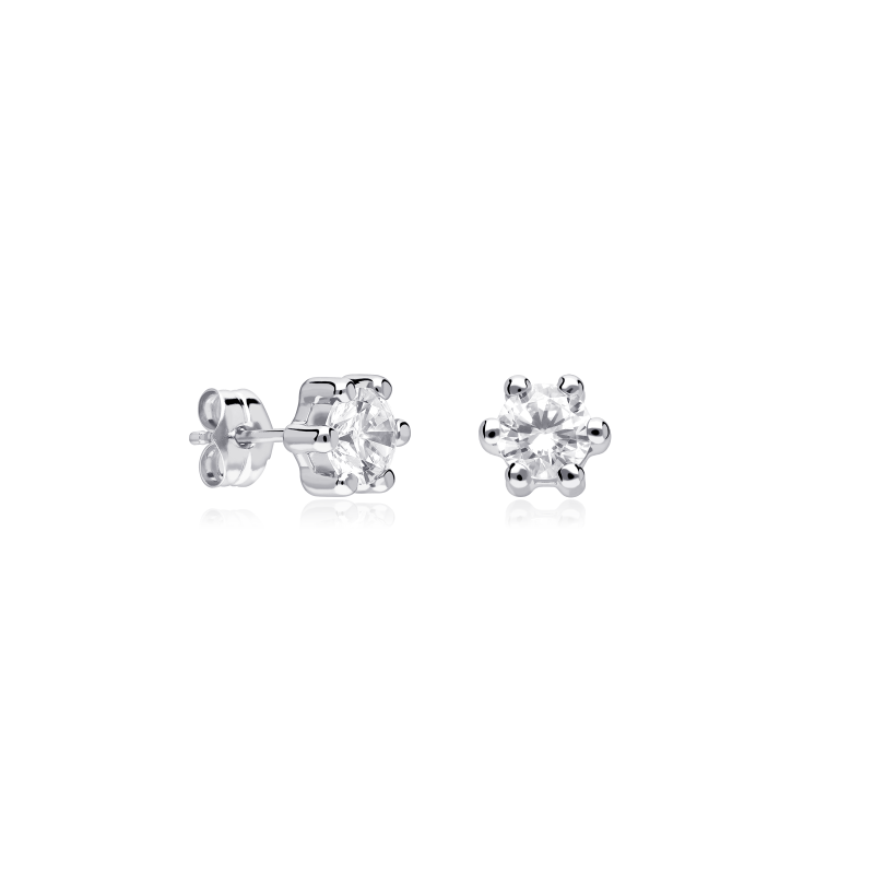Pendientes Oro 18k y circonitas 5mm "Sixty"
