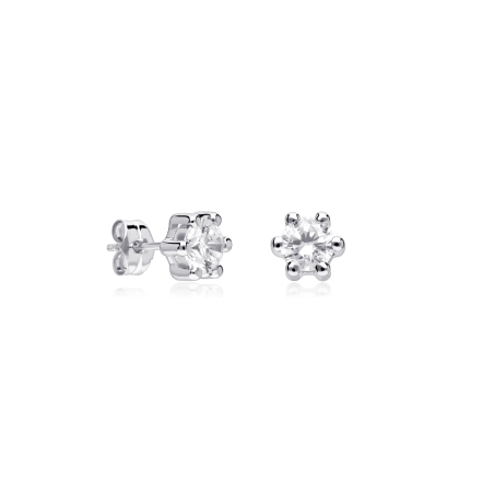 Pendientes Oro 18k y circonitas 5mm "Sixty"