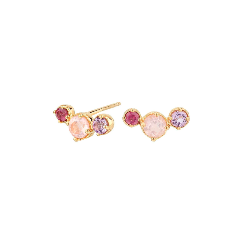 Pendientes Itemporality Baño Oro Y Piedras SEA-203-078-UU