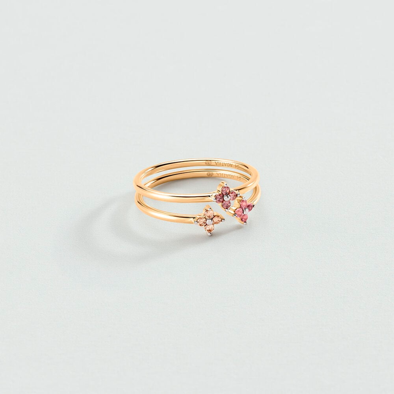 Anillo Ágatha Paris Baño Oro Doble Y Flores 2290070-315-54