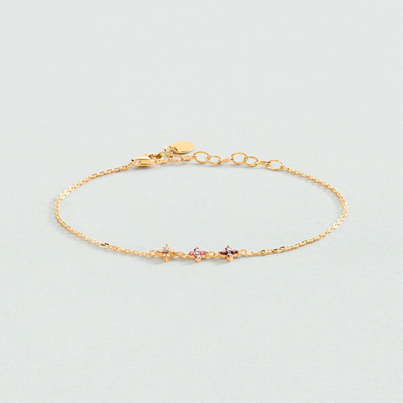 Pulsera Agatha Paris Baño Oro Y Flores 2490153-315-TU