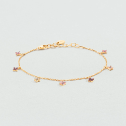 Pulsera Agatha Paris Baño Oro Y Flores 2490154-315-TU