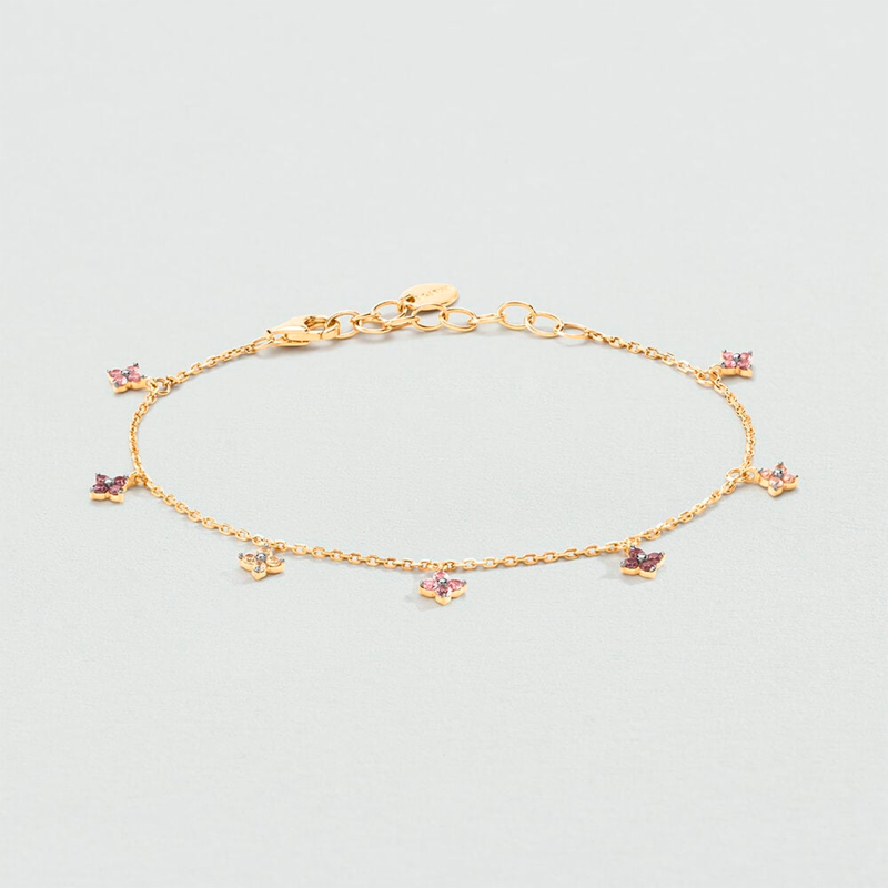 Pulsera Agatha Paris Baño Oro Y Flores 2490154-315-TU