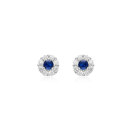 Pendientes Plata primera ley y circonita azul "Fredo"