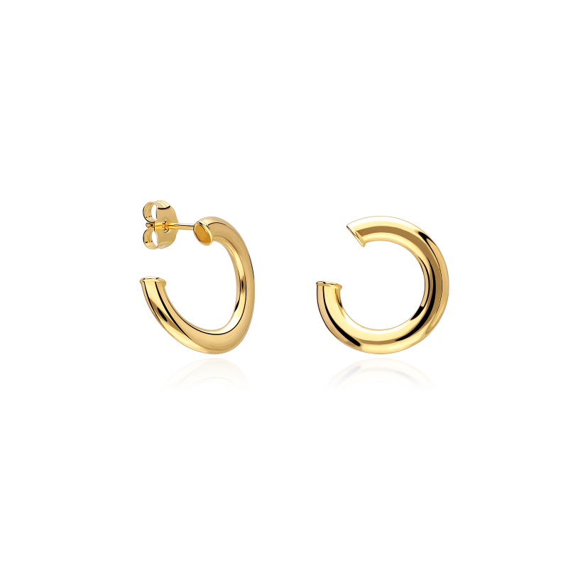 Pendientes Oro 18k Círculos 11mm "Daire"