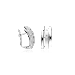 Pendientes Oro Blanco 18k y circonitas "Assa"