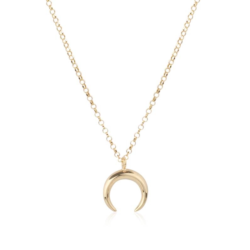 Colgante "Moon" plata de ley baño oro amarillo grande