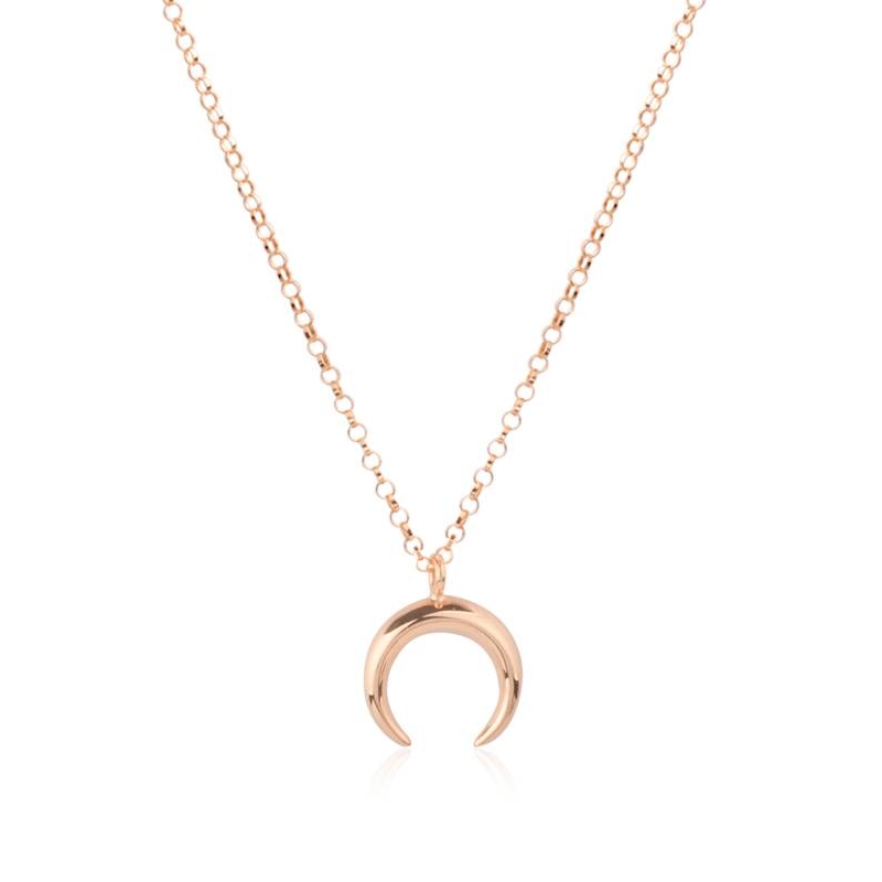 Colgante "Moon" plata de ley baño oro rosa grande