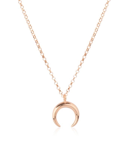 Colgante "Moon" plata de ley baño oro rosa grande