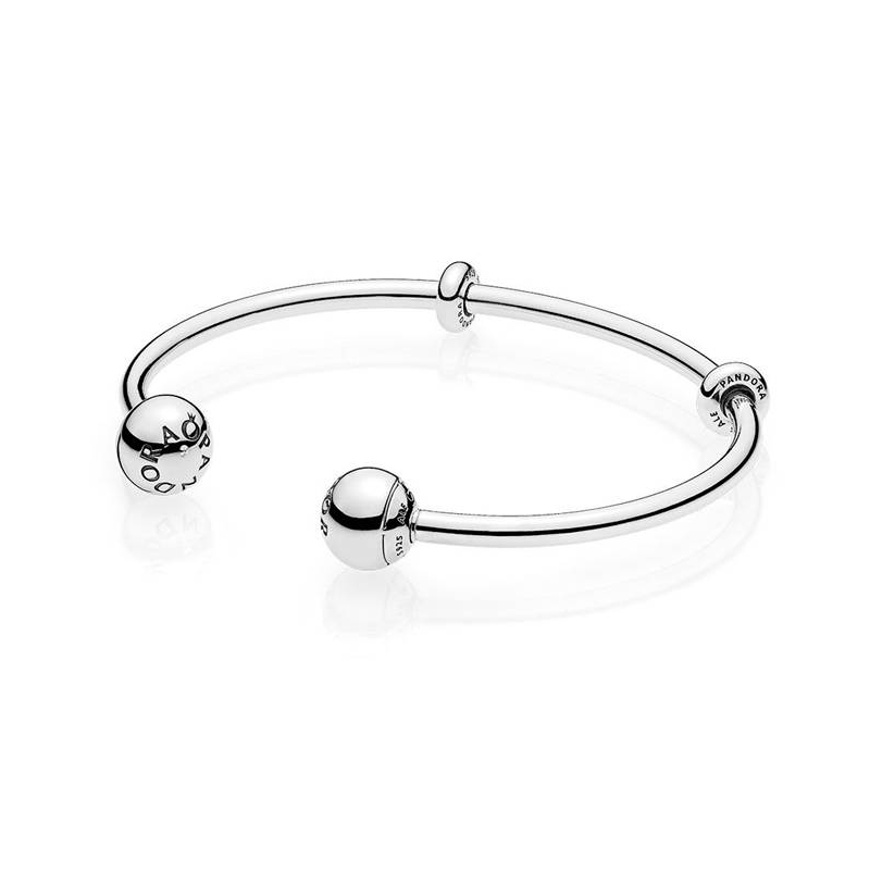 Pulsera Moments abierta con Logo Pandora charms 596477