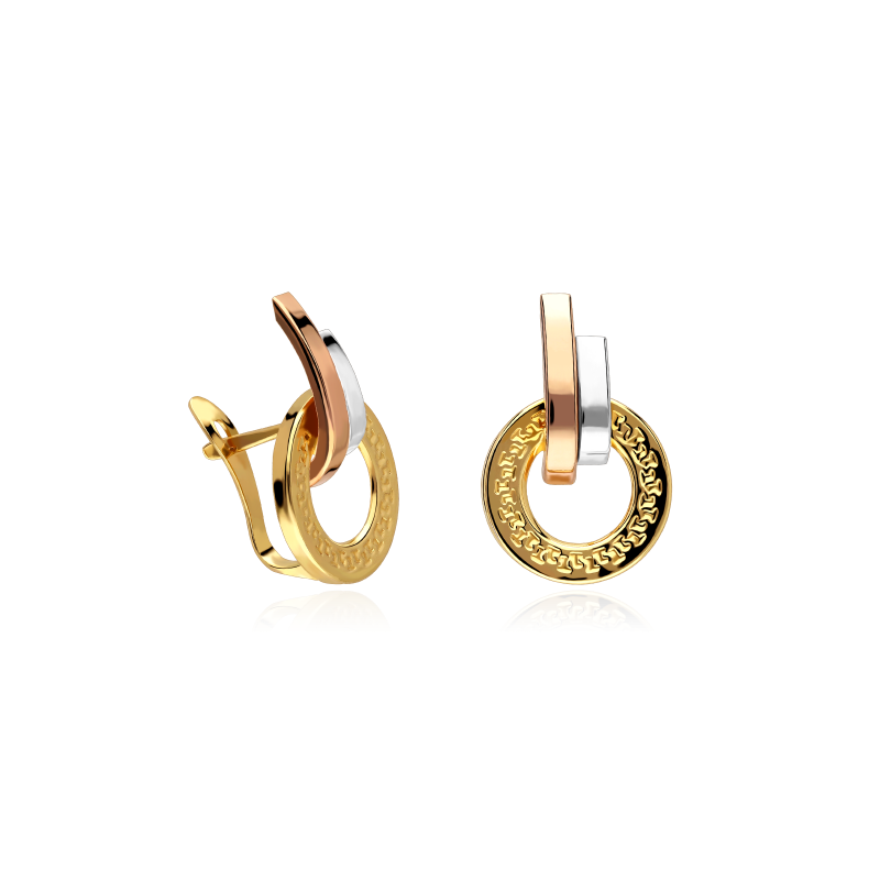 Pendientes Oro 18k tricolor "Dajla"