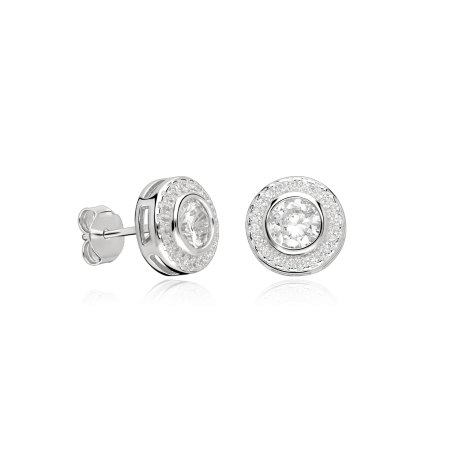 Pendientes Plata primera ley y circonitas blanca "Allende"