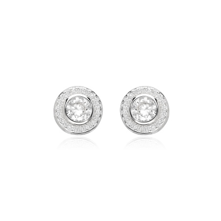 Pendientes Plata primera ley y circonitas blanca "Allende"