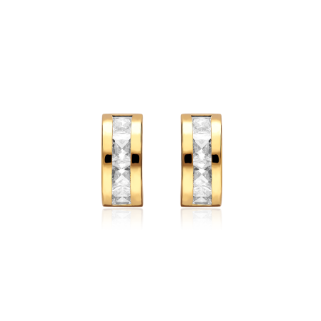 Pendientes Oro 18k y circonitas "Cubic"