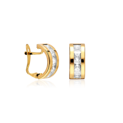 Pendientes Oro 18k y circonitas "Cubic"