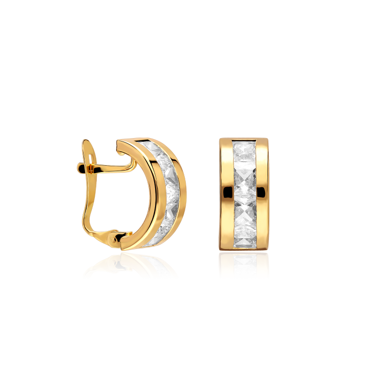 Pendientes Oro 18k y circonitas "Cubic"