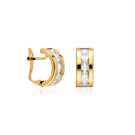 Pendientes Oro 18k y circonitas "Cubic"