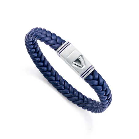 Pulsera Viceroy Acero y piel azul 14330P01013