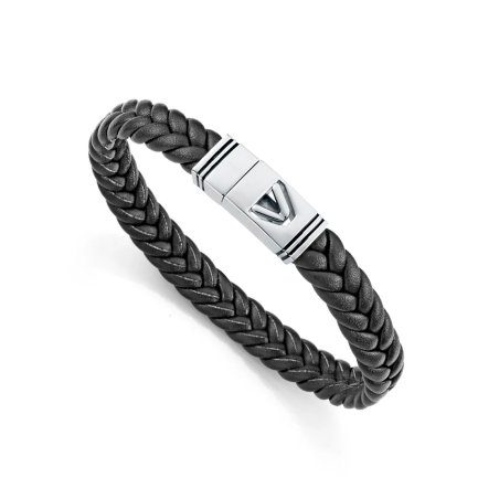 Pulsera Viceroy Acero y piel negra 14330P01010
