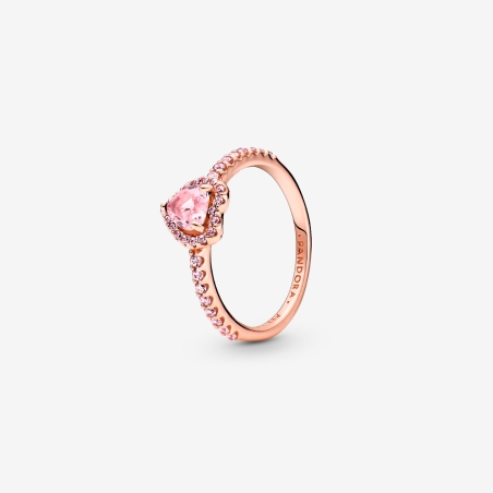 Anillo Pandora Corazón Brillante Elevado Rosa 188421C04