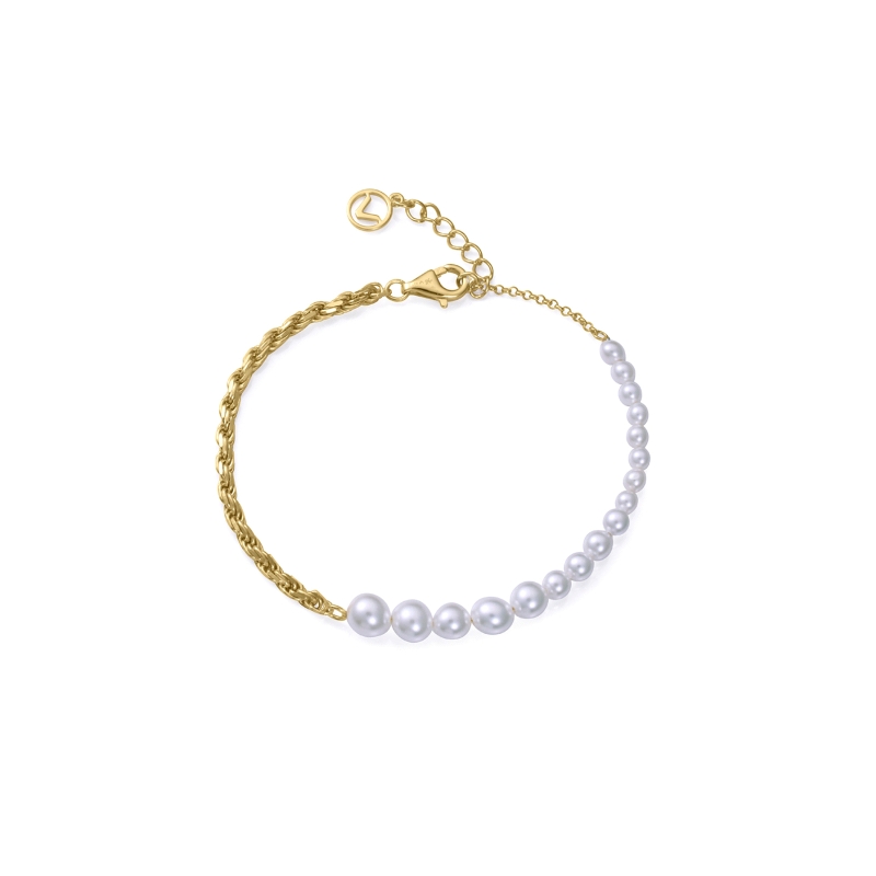 Pulsera Viceroy Baño Oro Y Perlas 9165P100-60