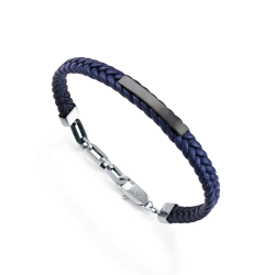 Pulsera Viceroy Acero y piel azul 14332P01000