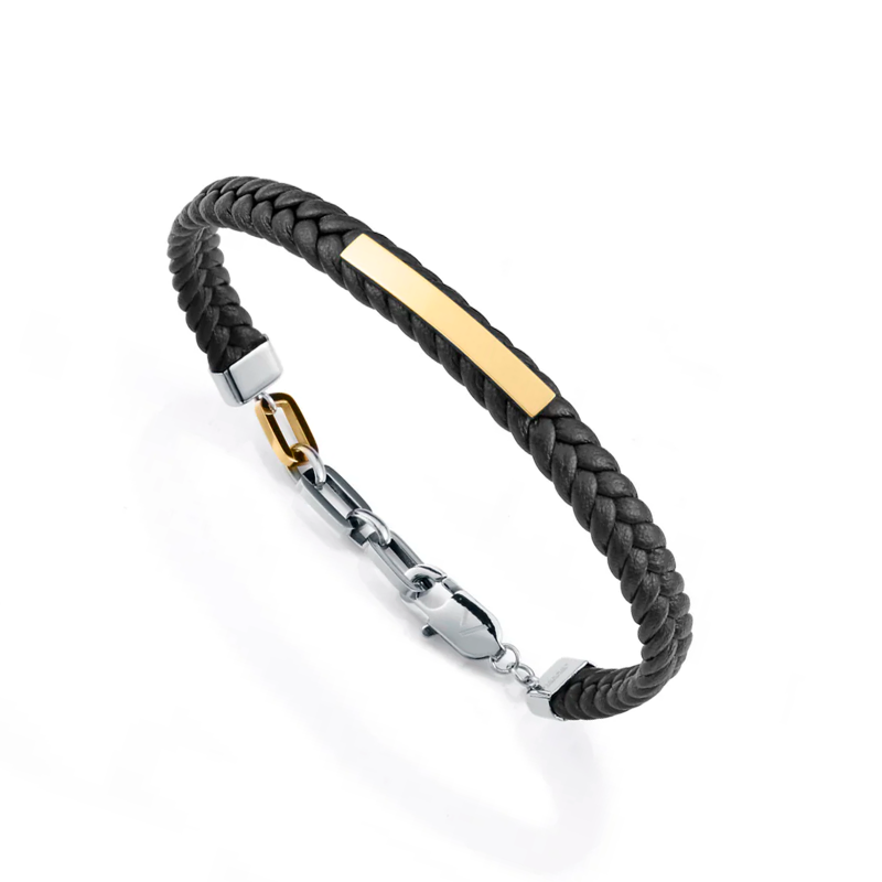 Pulsera Viceroy Acero y piel negro 14332P01000