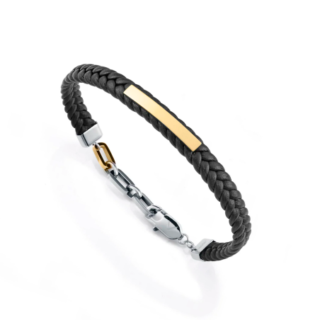 Pulsera Viceroy Acero y piel negro 14332P01000