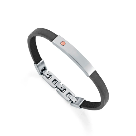 Pulsera Viceroy Acero y piel negro 6487P01010