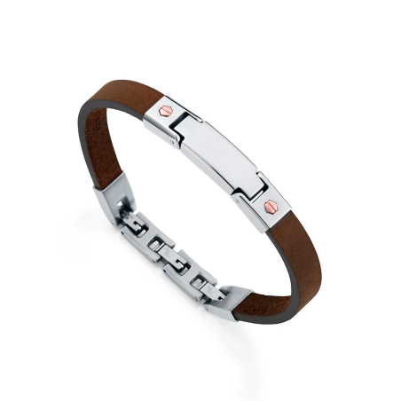 Pulsera Viceroy Acero y piel marrón 6486P01011