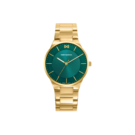 Reloj Mark Maddox Acero Ip Dorado Esfera Verde HM1028-67
