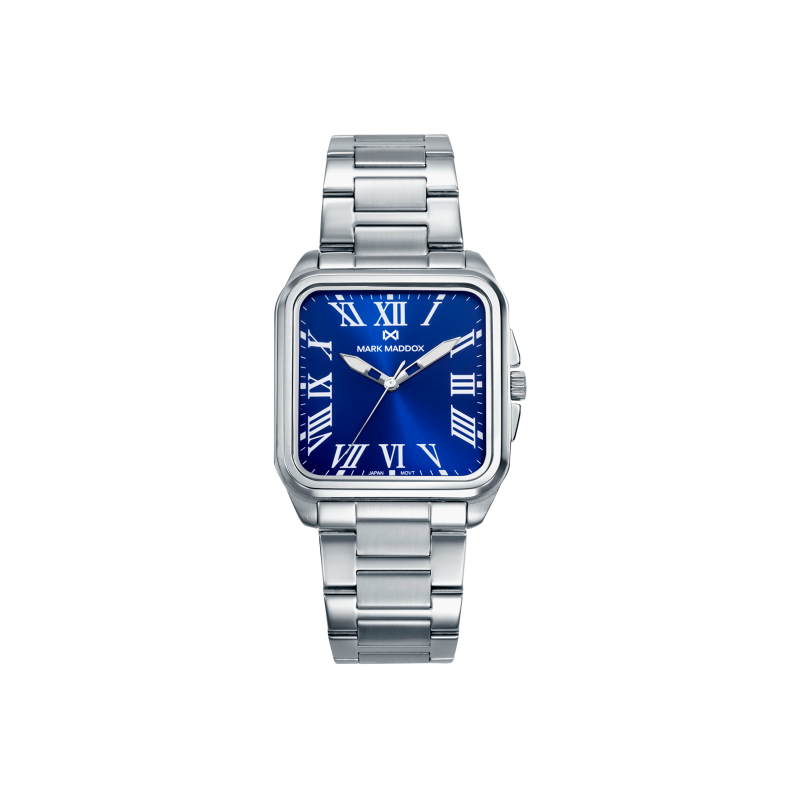 Reloj Mark Maddox Acero Cuadrado Esfera Azul  HM0153-32