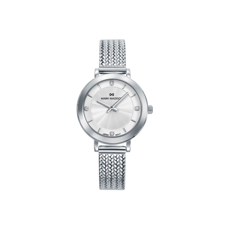 Reloj Mark Maddox Acero Malla Milanesa Esfera Blanca MM1034-07