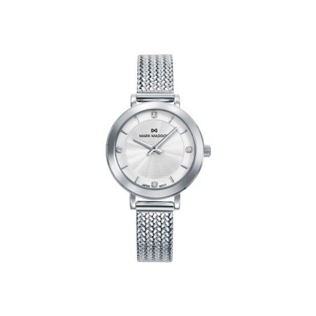 Reloj Mark Maddox Acero Malla Milanesa Esfera Blanca MM1034-07