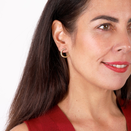 Pendientes Oro 18k Círculos 18mm "Daire"