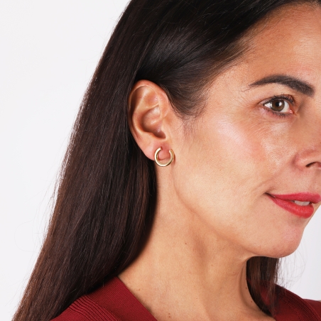 Pendientes Oro 18k Círculos 11mm "Daire"